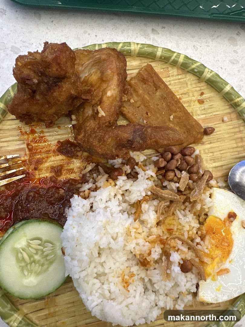Nasi Lemak with Fried Chicken