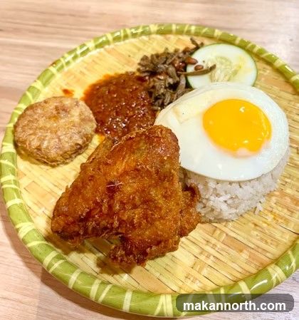 Nasi Lemak with Fried Chicken