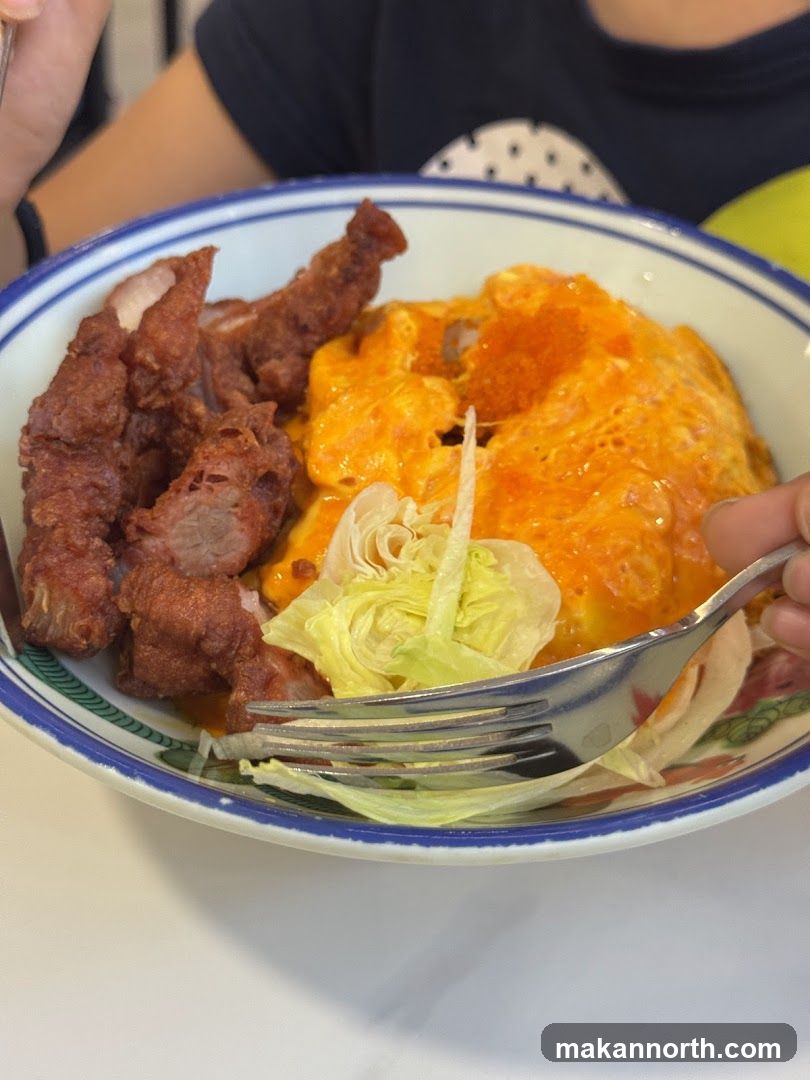 Omelet with Fried Pork and Roe