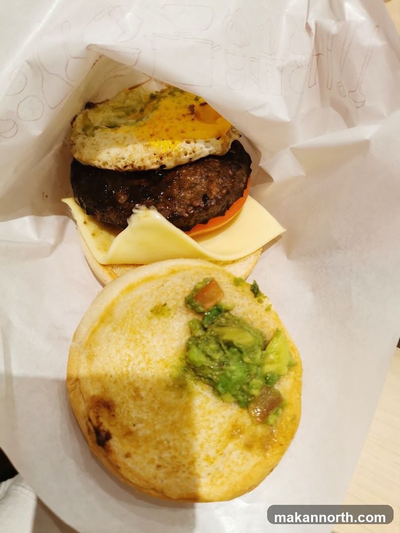 Burger with Egg and Avocado