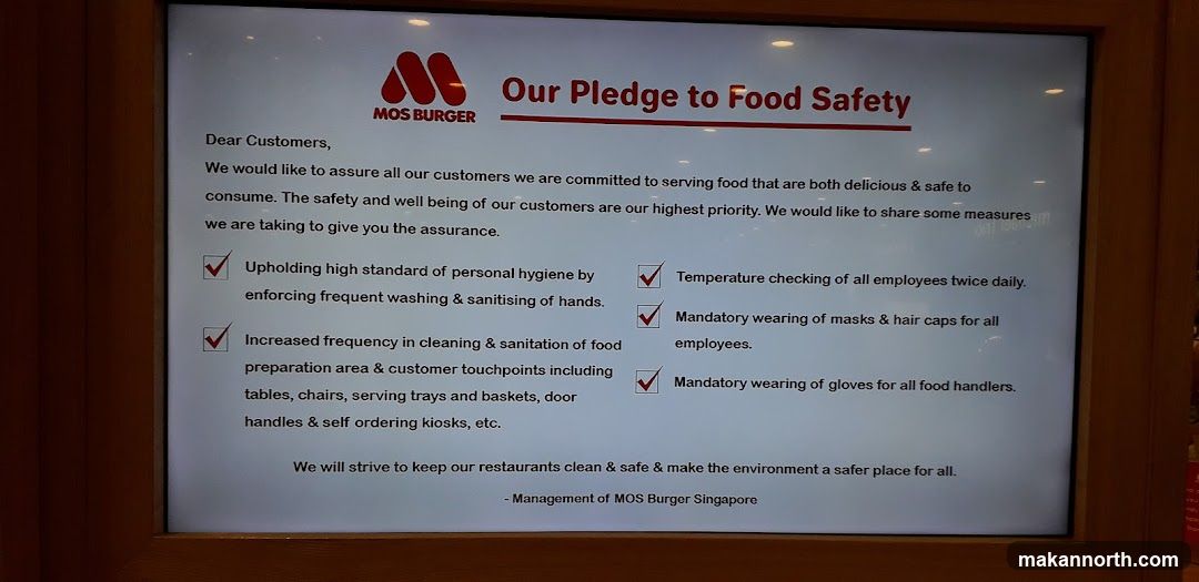 MOS Burger Food Safety Pledge