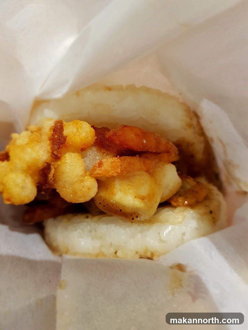 Rice Burger with Fried Toppings