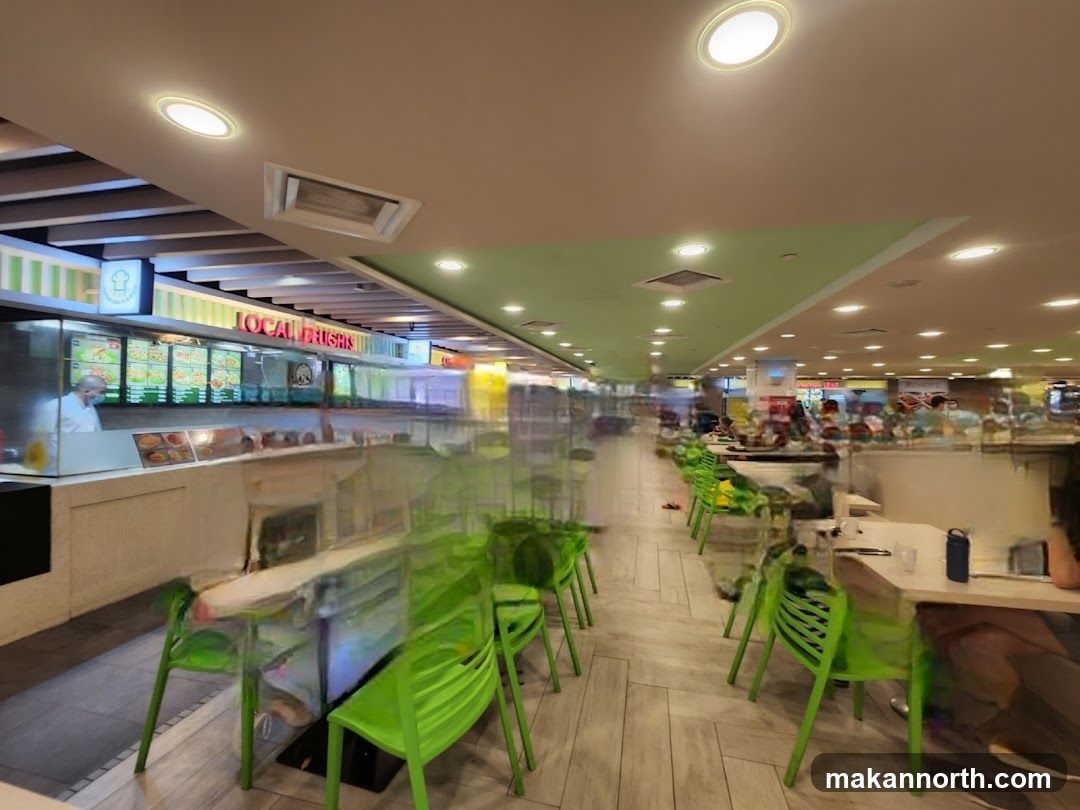 Food Court with Green Chairs