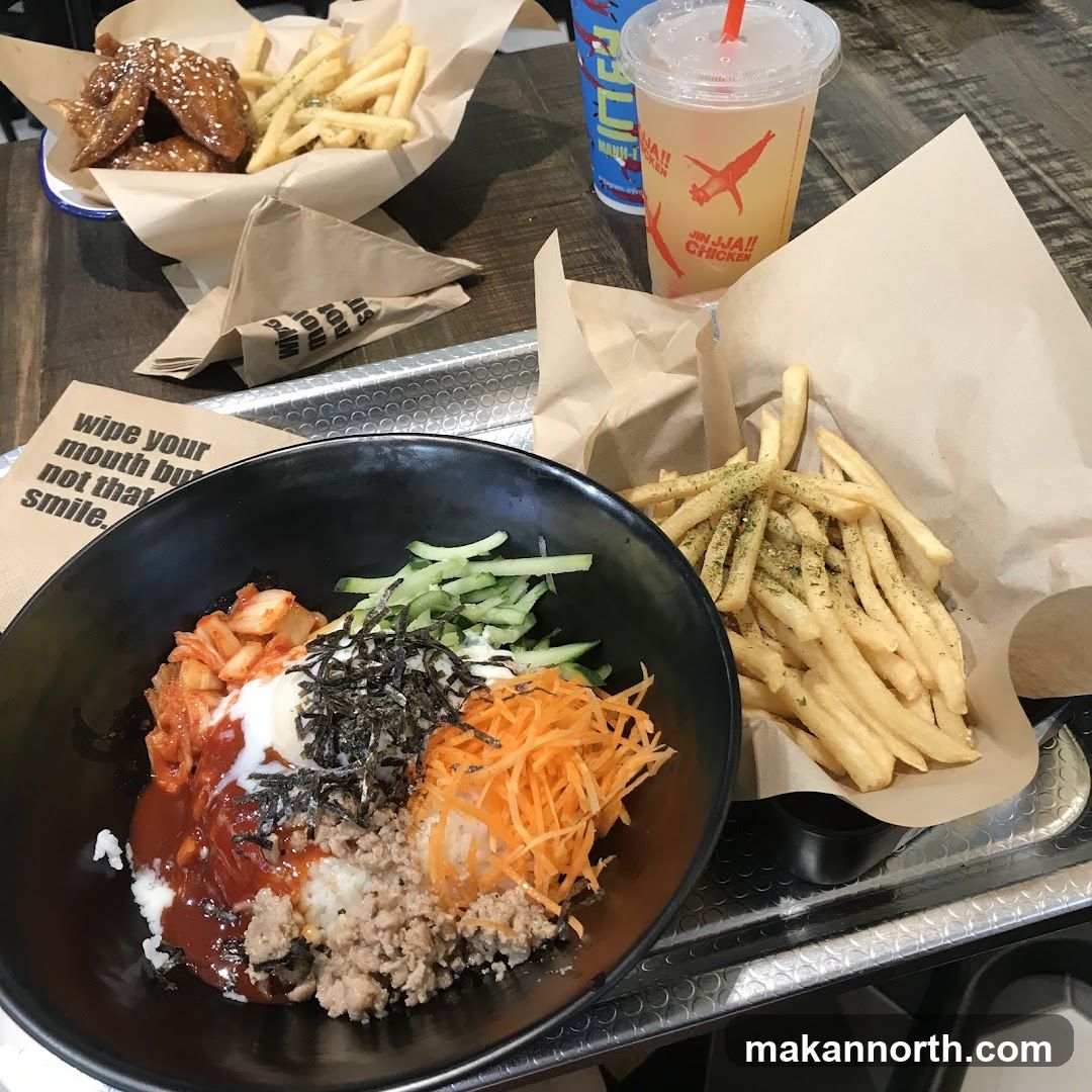 Korean Rice Bowl and Fried Chicken