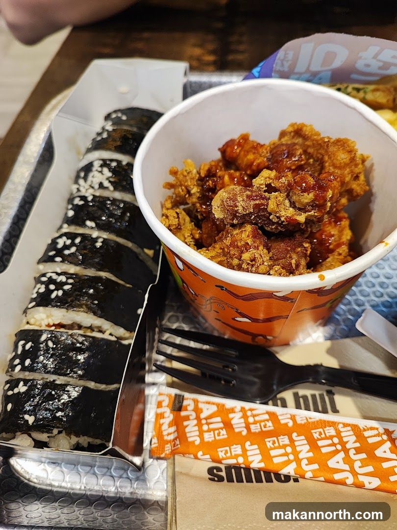 Korean Fried Chicken and Kimbap