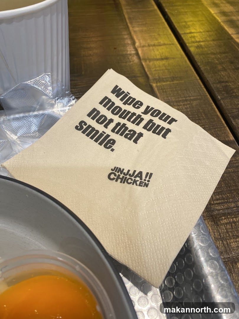 Napkin with a quote and logo