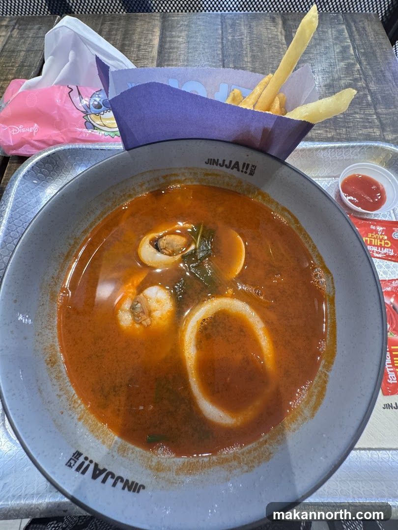 Spicy Seafood Soup with Fries