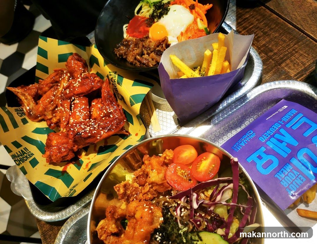 Korean Fried Chicken and Bibimbap