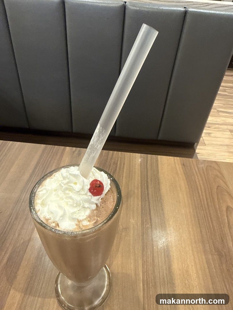 Chocolate Milkshake with Whipped Cream and Cherry
