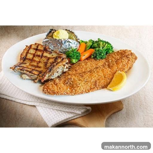 Grilled Chicken and Fried Fish Platter