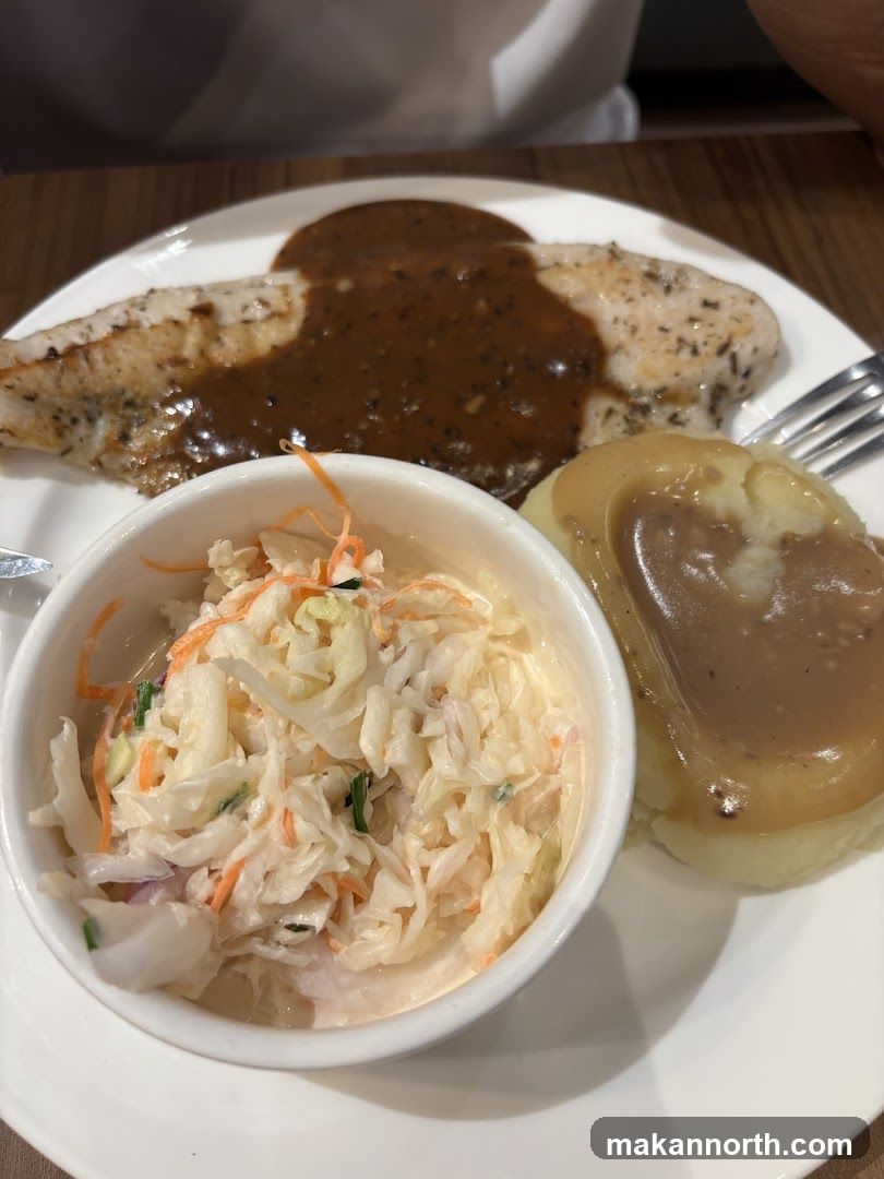 Chicken with Mashed Potatoes and Coleslaw