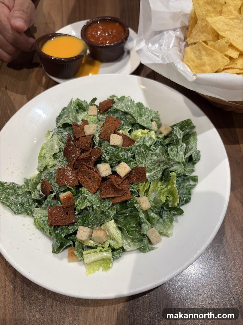 Caesar Salad with Dips and Chips