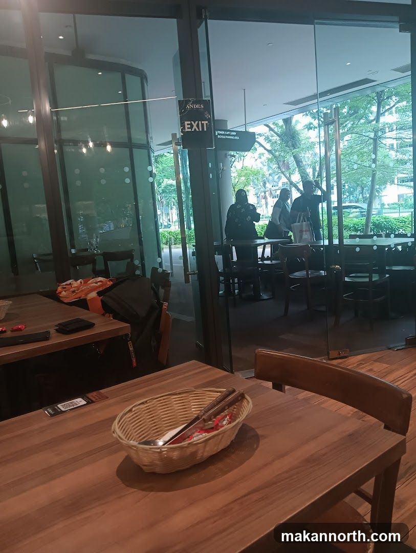 Restaurant Interior with Exit Sign