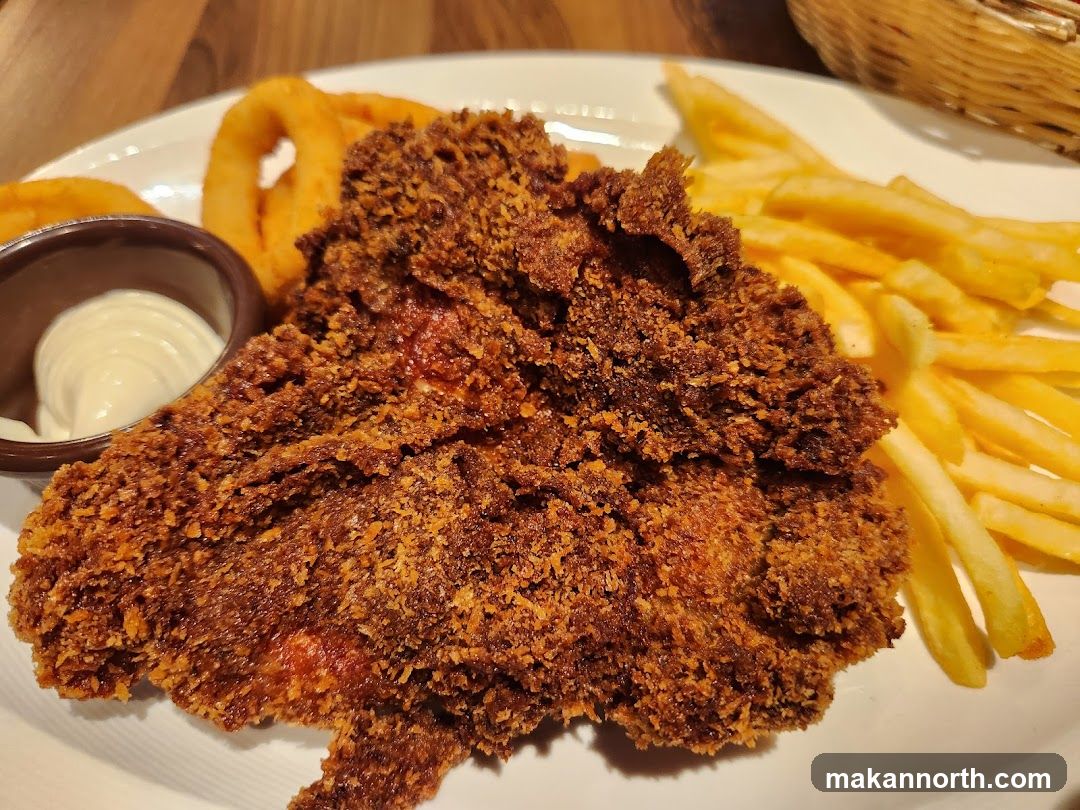 Crispy Chicken with Fries and Onion Rings