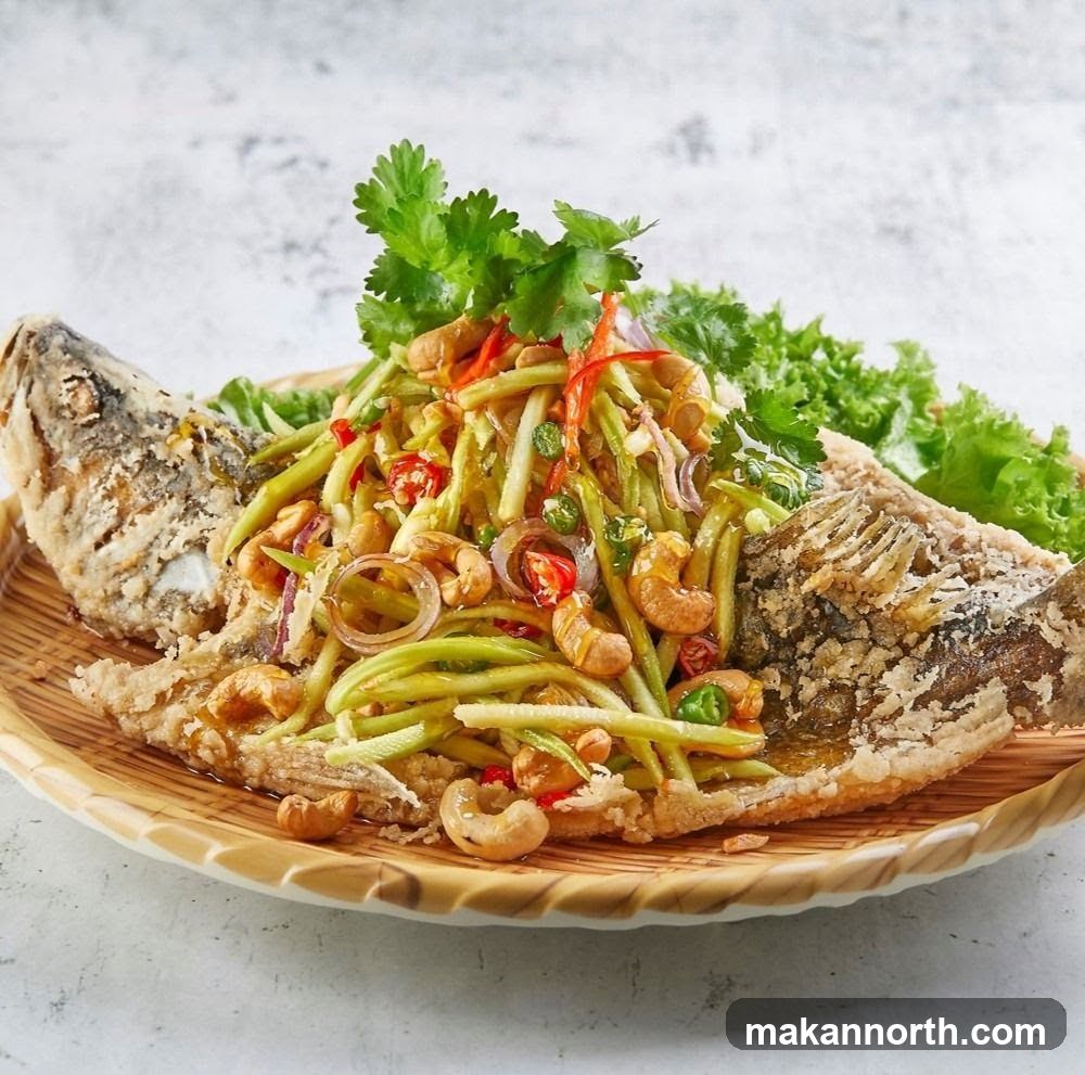 Fried Fish with Mango Salad