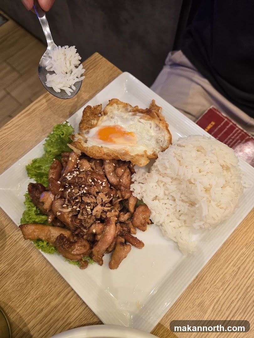 Chicken and Rice with Fried Egg