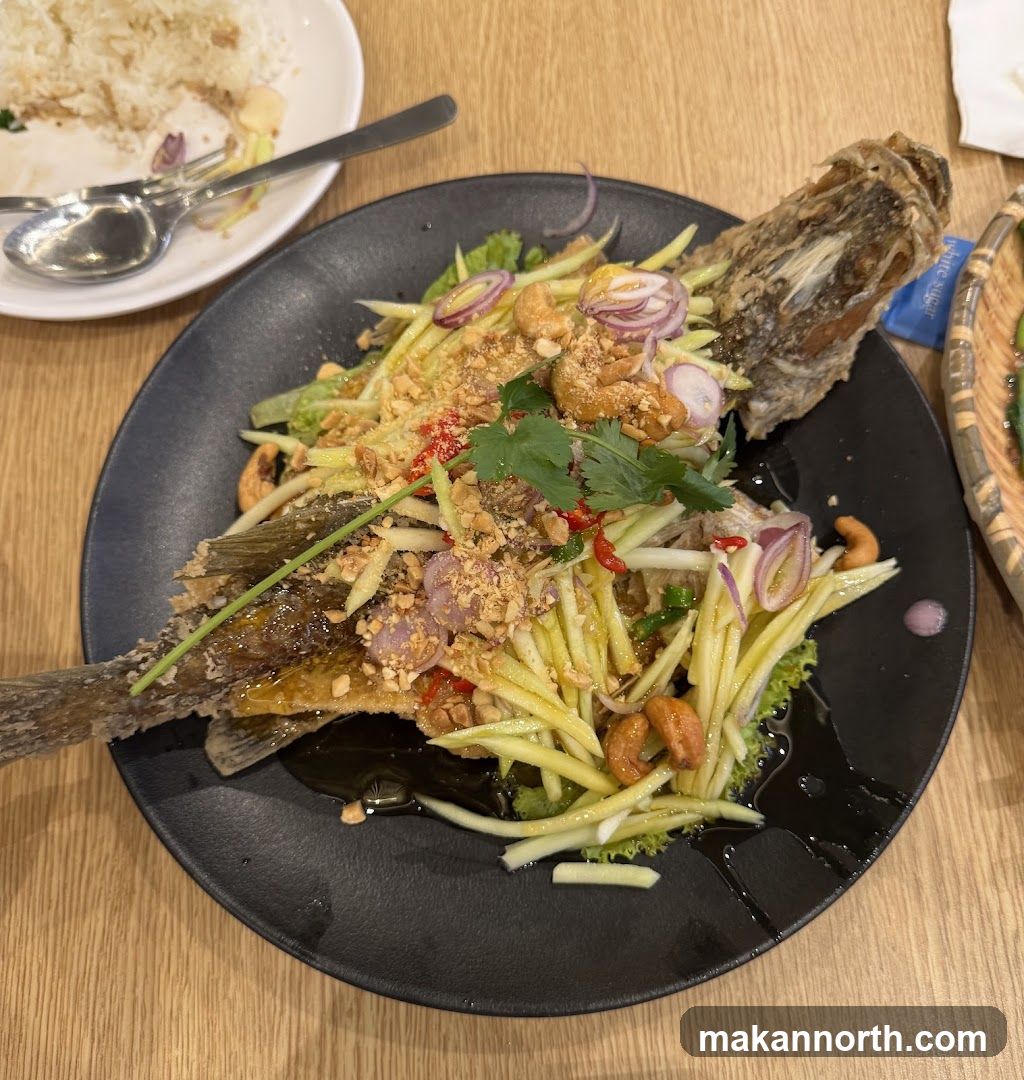 Fried Fish with Mango Salad