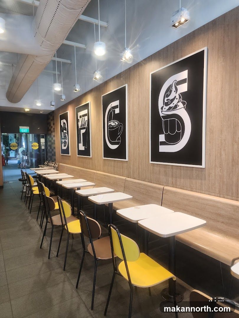 Restaurant Interior with Seating and Artwork