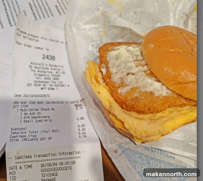 McDonald's Receipt and Burger