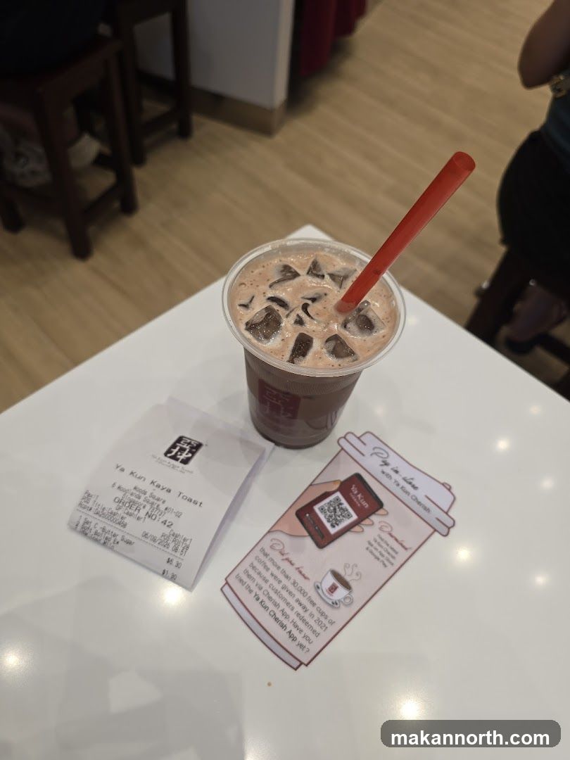 Iced Chocolate Drink with Receipt
