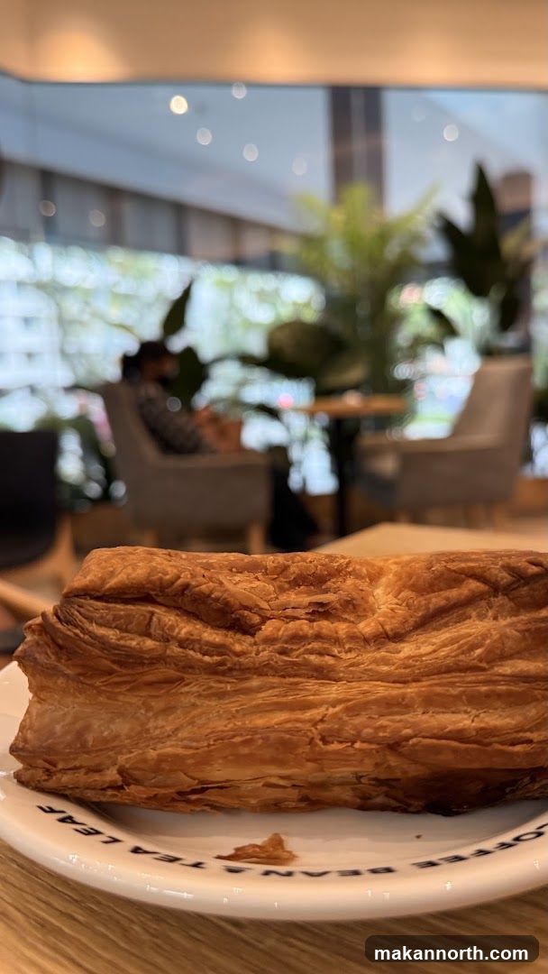 Pastry on a plate in a cafe