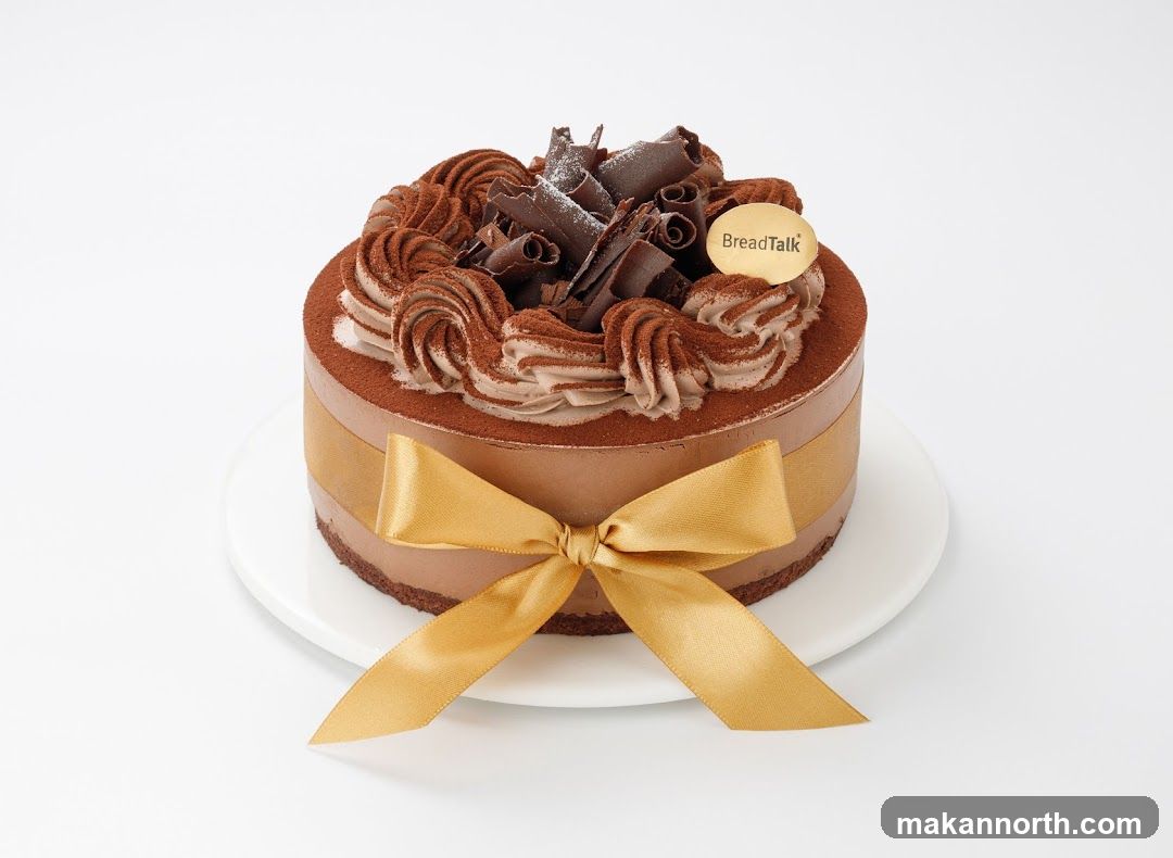 Chocolate Cake with Gold Ribbon