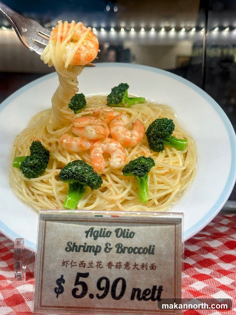 Aglio Olio Shrimp & Broccoli Pasta