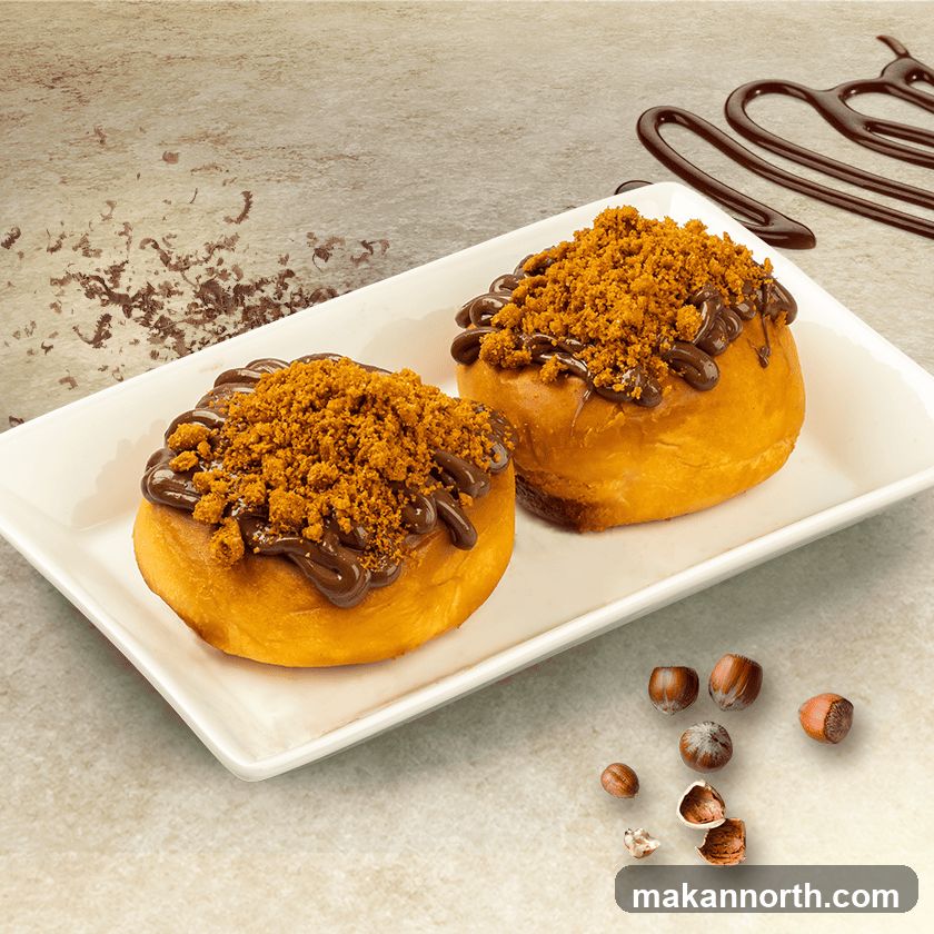 Two Buns with Chocolate and Crumbles