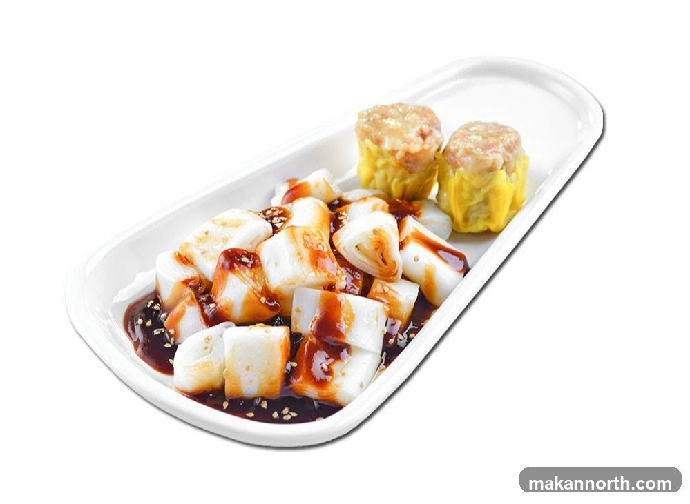 Steamed Rice Rolls with Siu Mai