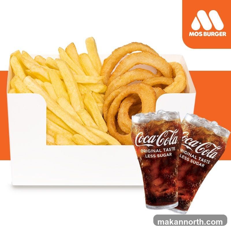 Mos Burger Fries and Onion Rings with Coca-Cola