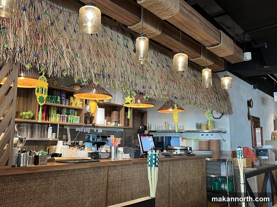 Restaurant Interior with Tropical Decor