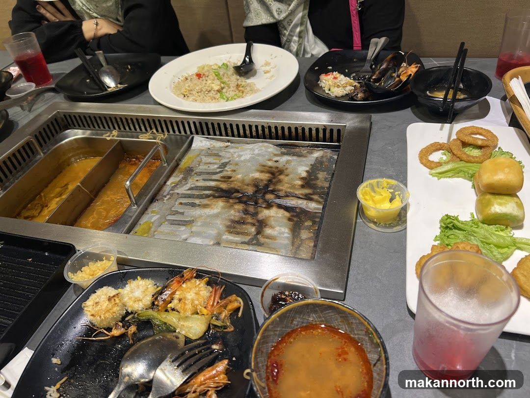 Table with Hot Pot and Grill