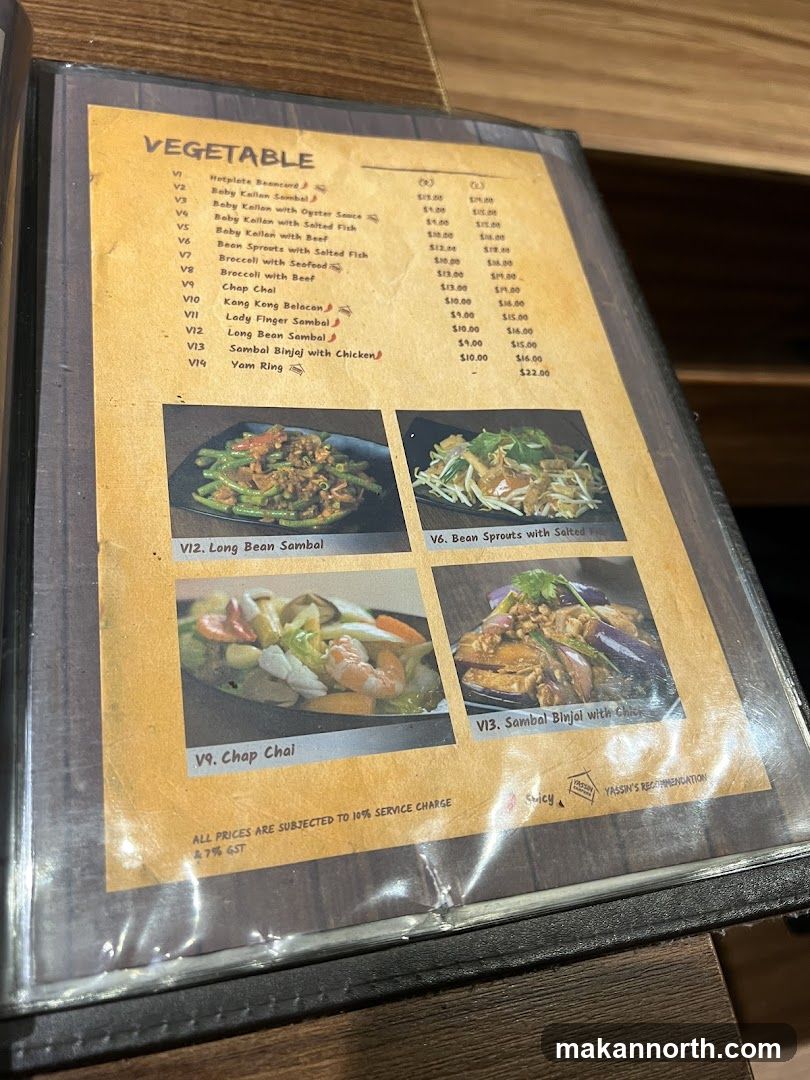 Vegetable Menu
