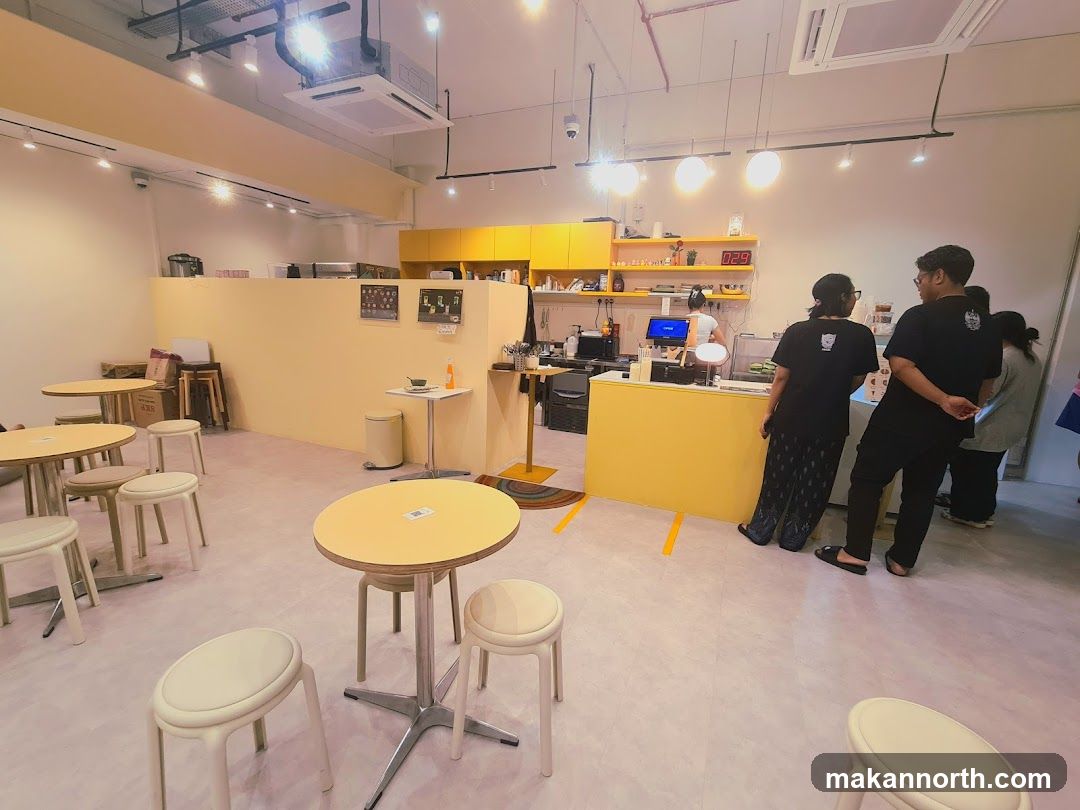 Cafe Interior with Seating and Counter