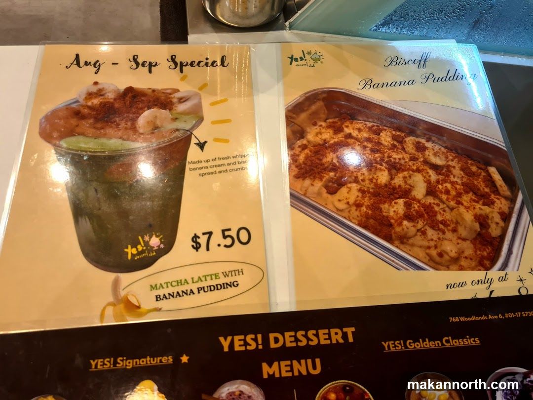 YES! DESSERT MENU