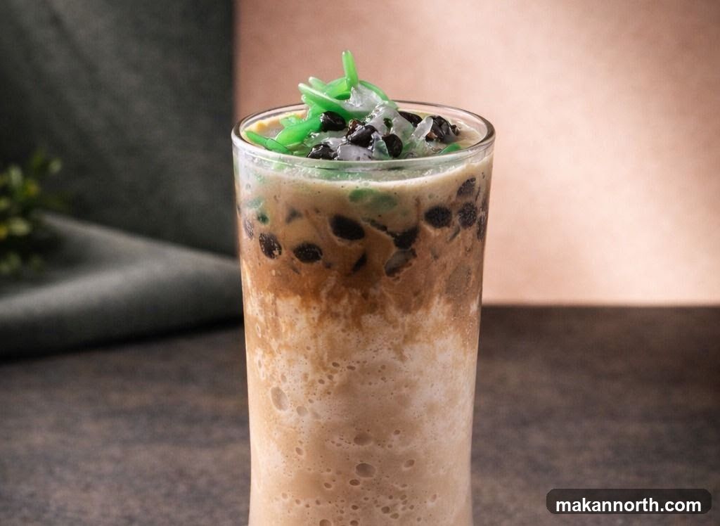 Iced Coffee Drink with Toppings