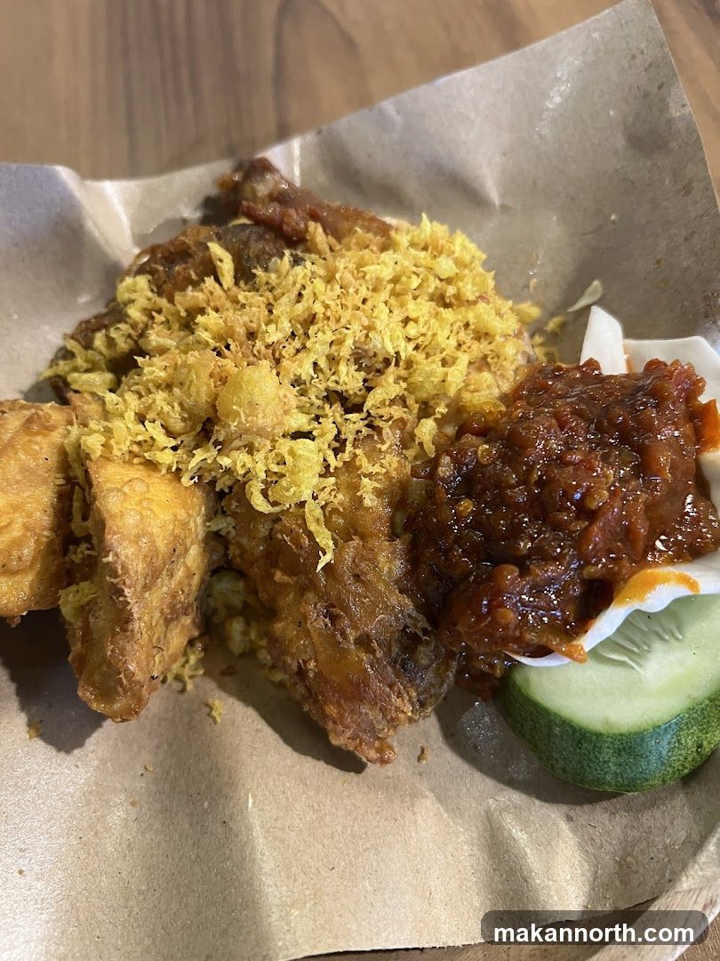 Fried Chicken with Sambal and Cucumber