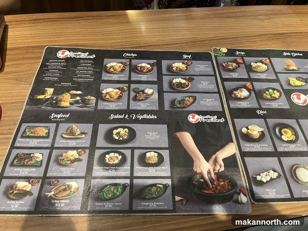 Ayam Penyet President Menu