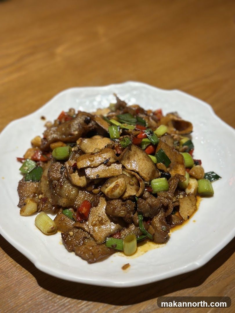 Stir-fried Pork Belly with Mushrooms and Scallions