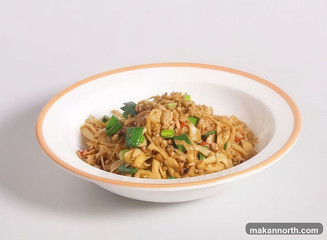 Stir-fried Enoki Mushrooms