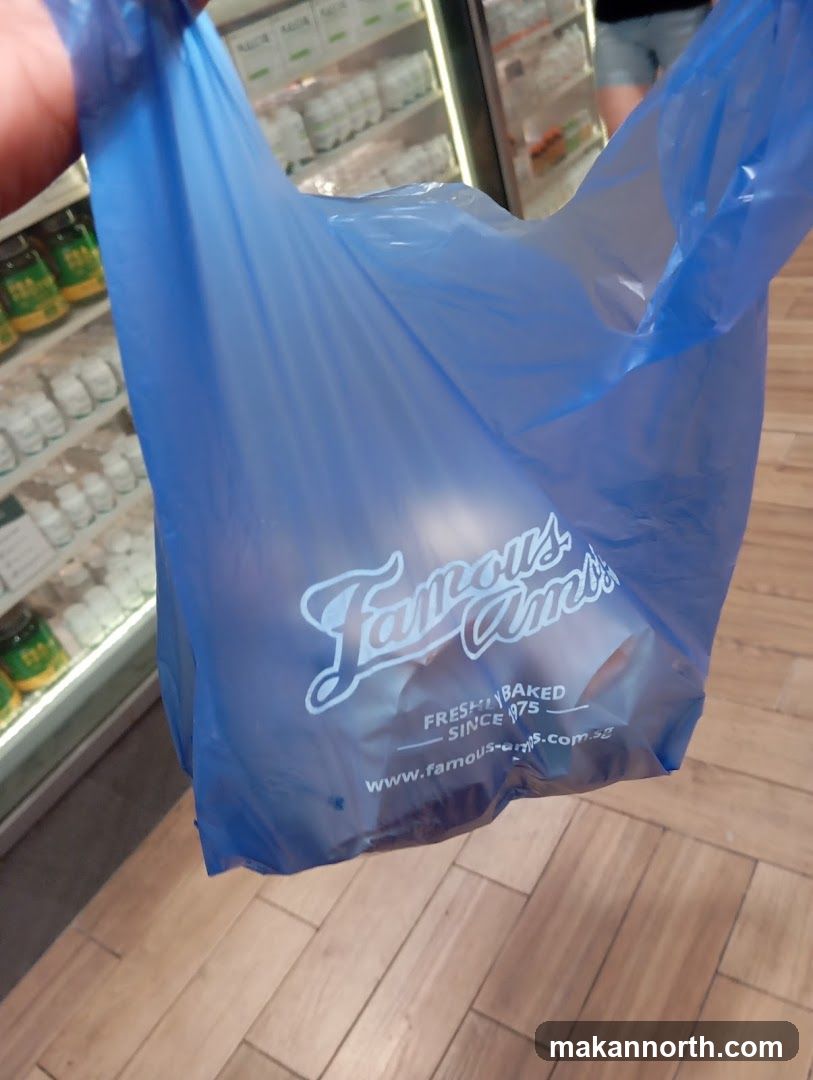 Blue plastic bag with logo