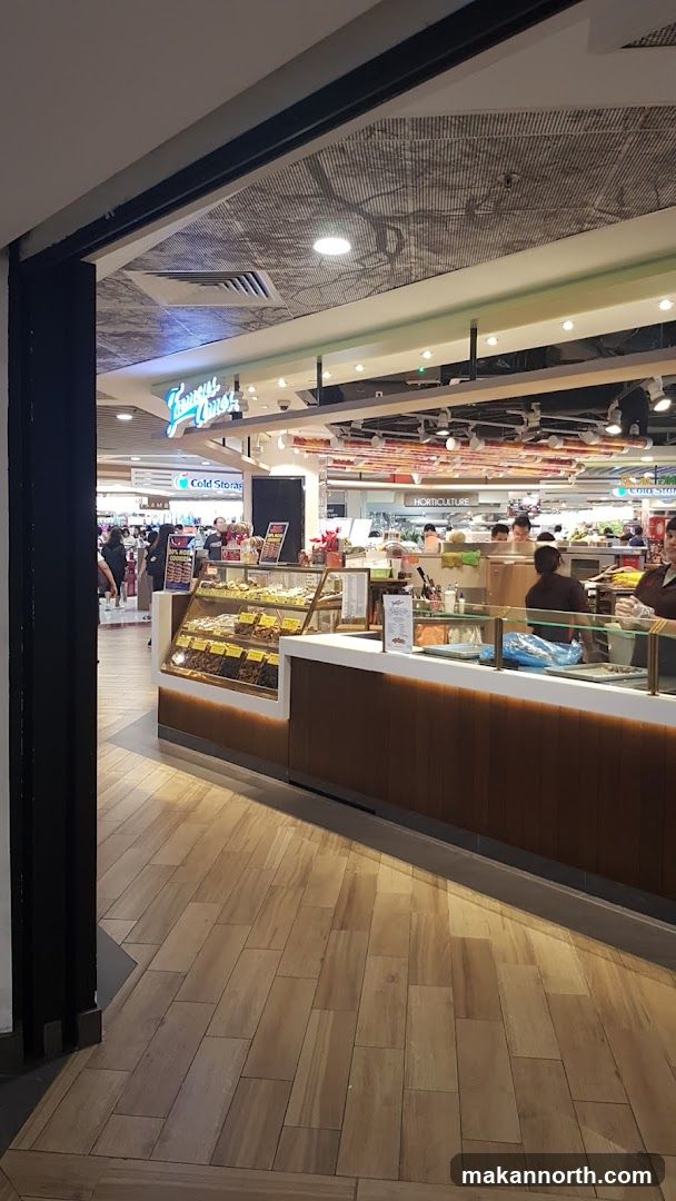 Dessert counter with pastries