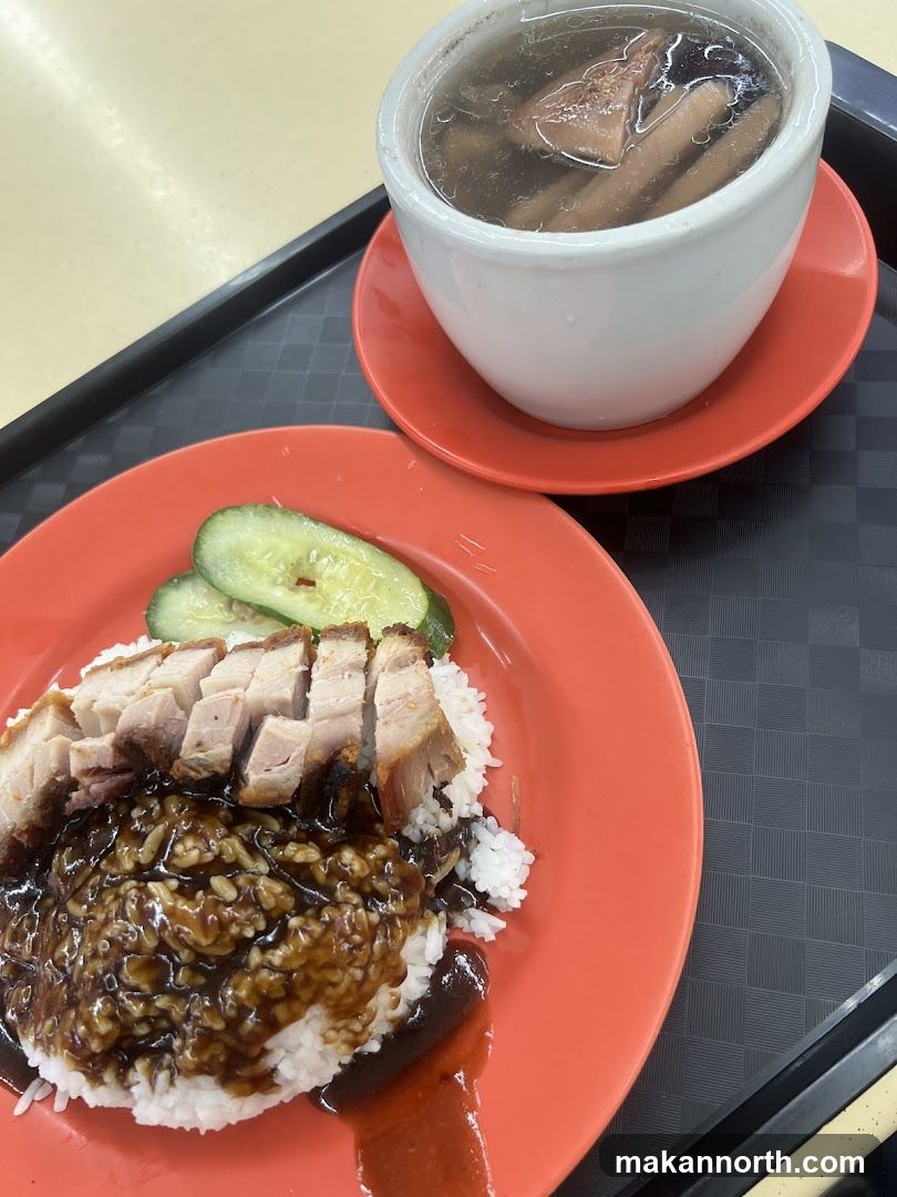 Roast Pork Rice with Soup