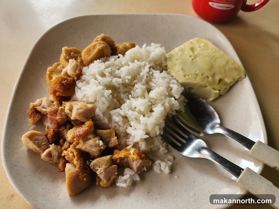 Fried Chicken Rice with Tofu and Egg