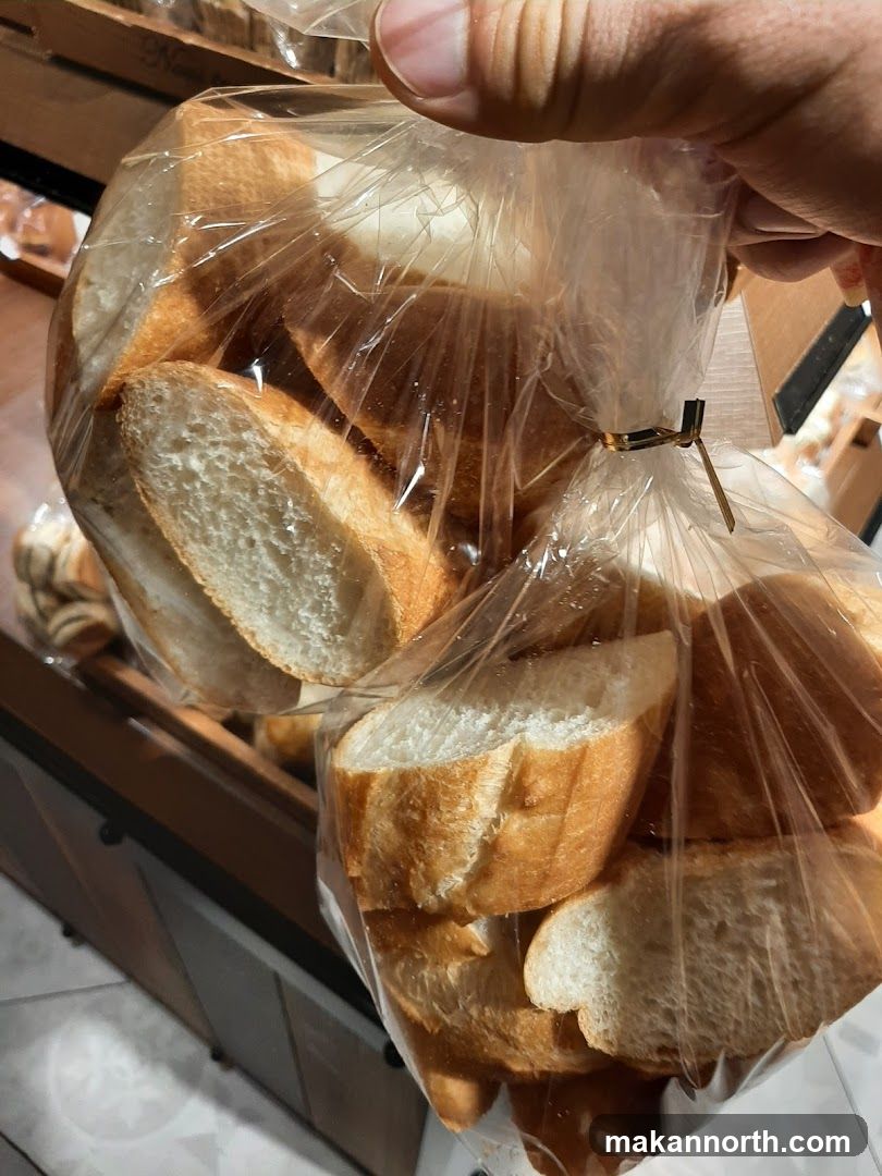 Baguette Slices in Plastic Bags
