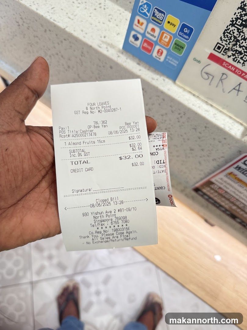 Receipt from Four Leaves