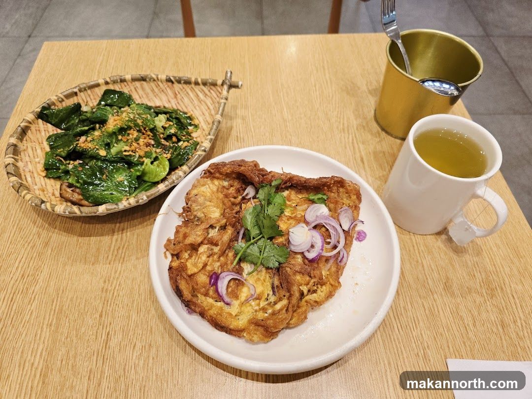 Omelette and Greens with Tea