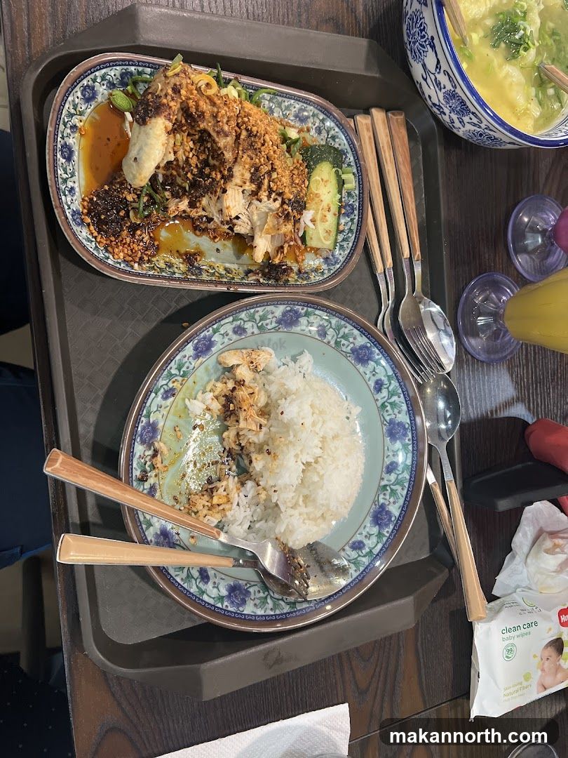 Dishes of food on a tray