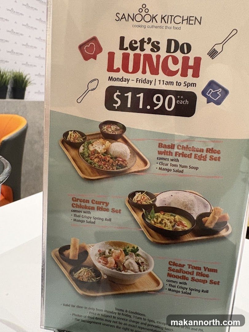 Sanook Kitchen Lunch Menu