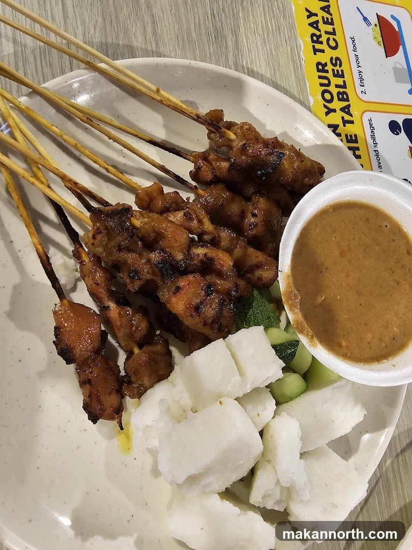 Chicken Satay with Peanut Sauce and Rice Cakes